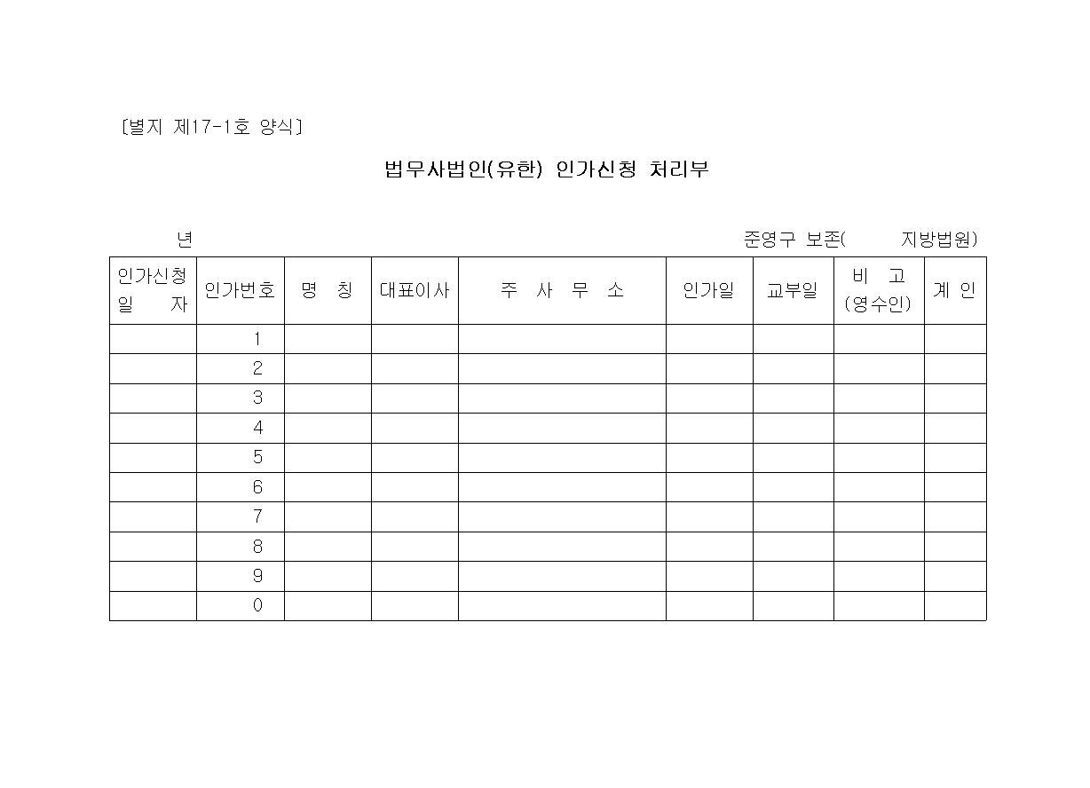 별지 제17-1호 양식